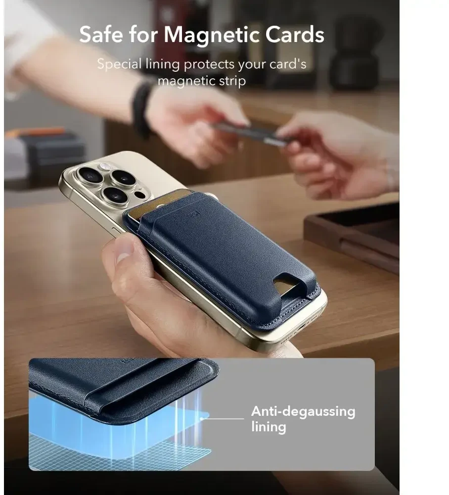 Dėklas Mėlyna ESR HaloLock magnetinė piniginė (tamsiai mėlyna)