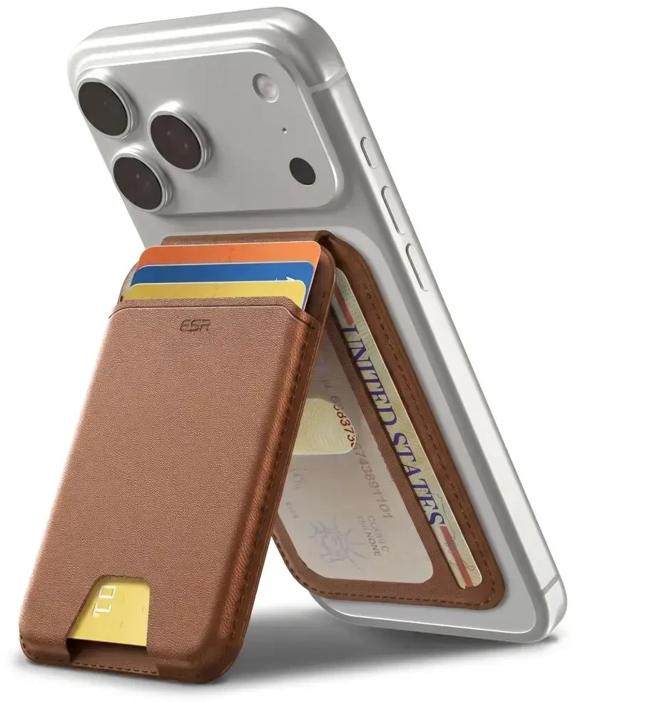 Dėklas ESR Classic Magnetic Wallet Stand, ruda