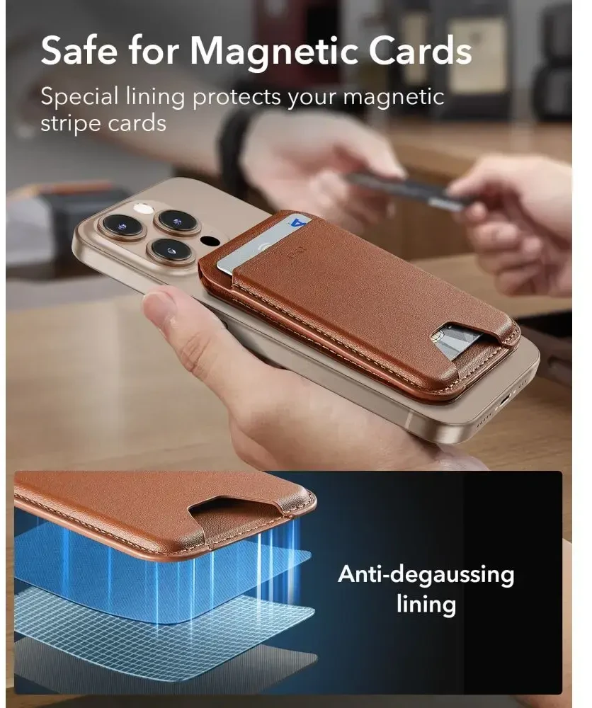 Dėklas ESR Classic Magnetic Wallet Stand, ruda