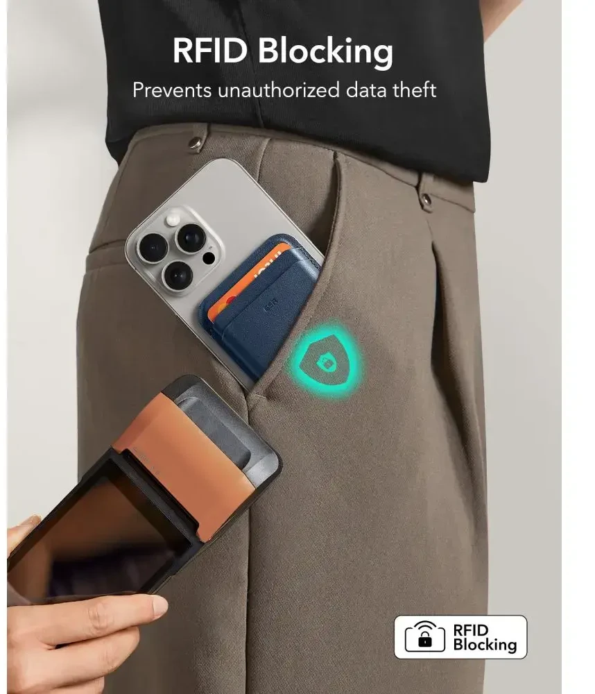 Dėklas Mėlyna ESR HaloLock magnetinė piniginė (tamsiai mėlyna)