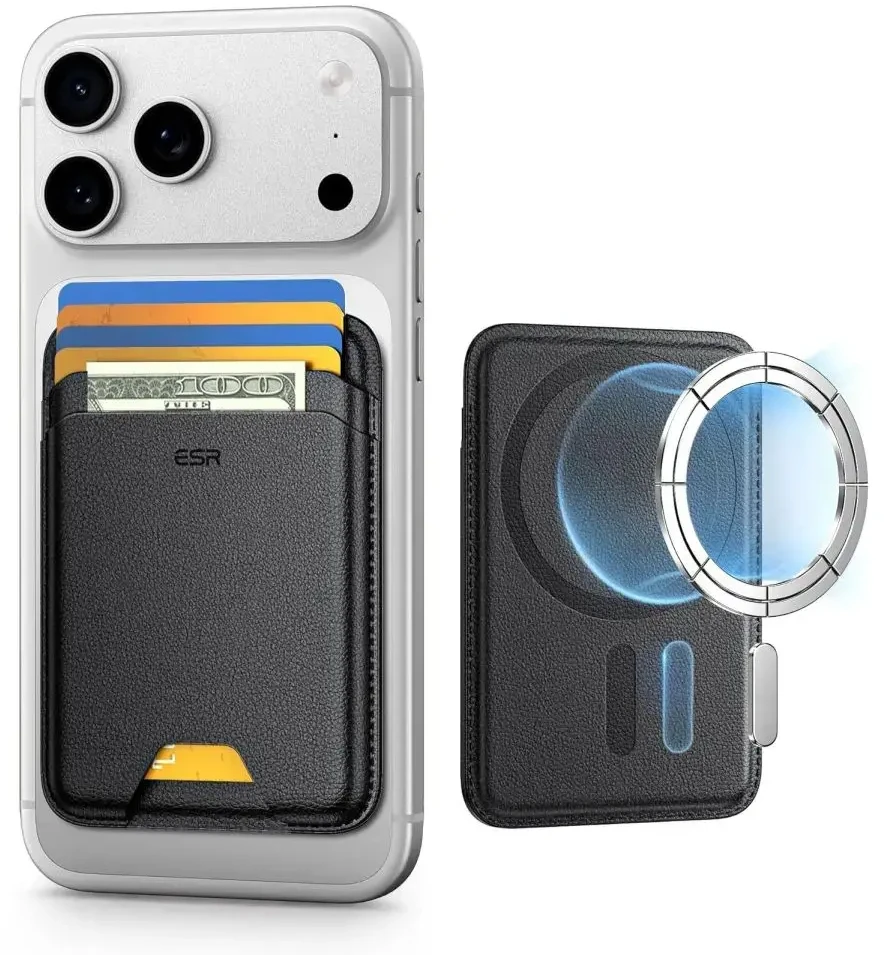 Dėklas ESR Classic RFID magnetinė piniginė MagSafe telefonui - Juodas