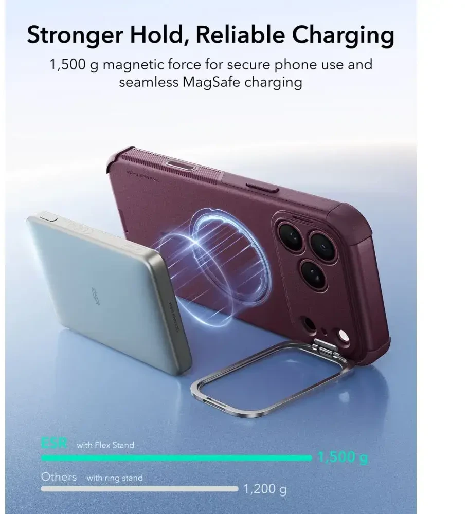 Dėklas Esr Cyber Tough Kickstand Magsafe iPhone 17 Pro Max / 18 Pro Max Deep burgundy