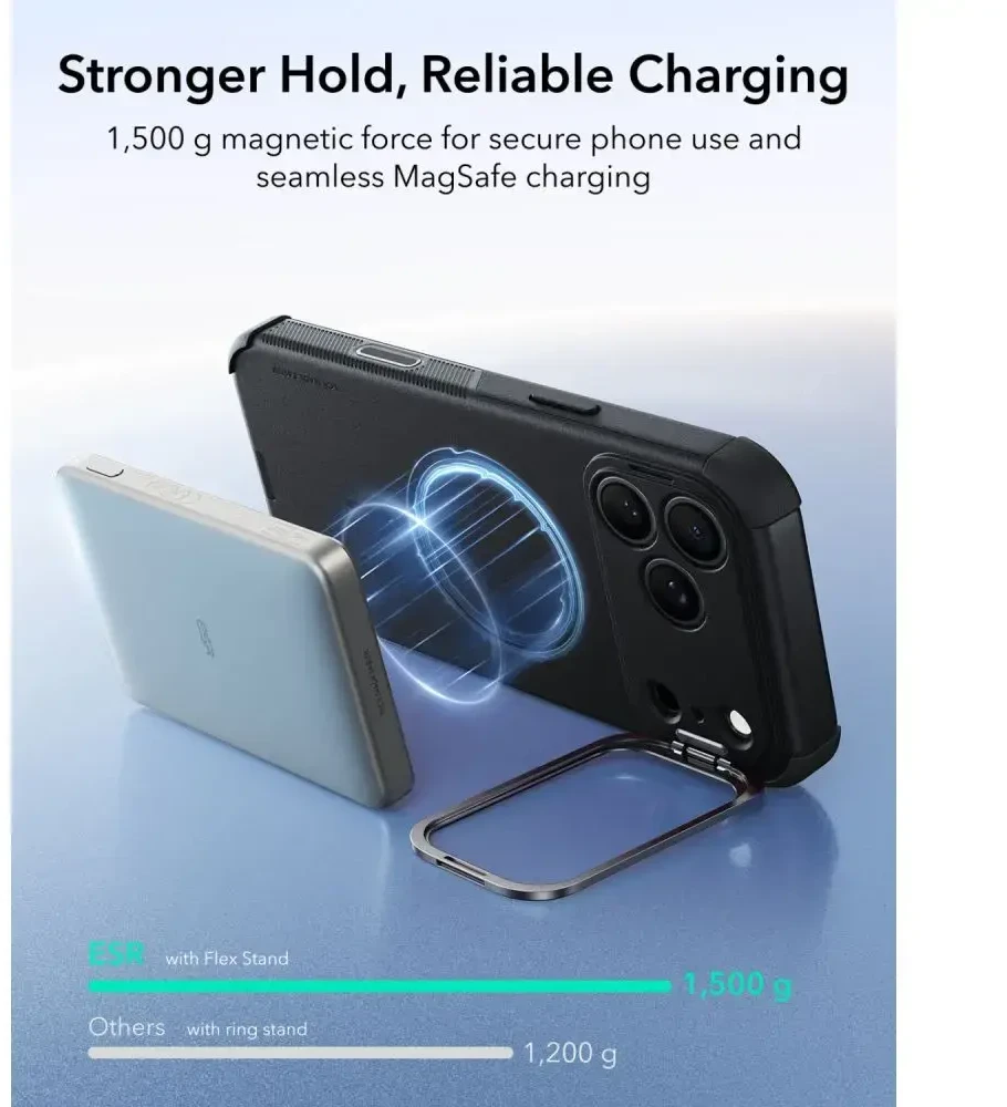 Dėklas Esr Cyber Tough Kickstand Magsafe iPhone 17 Pro Max / 18 Pro Max juoda