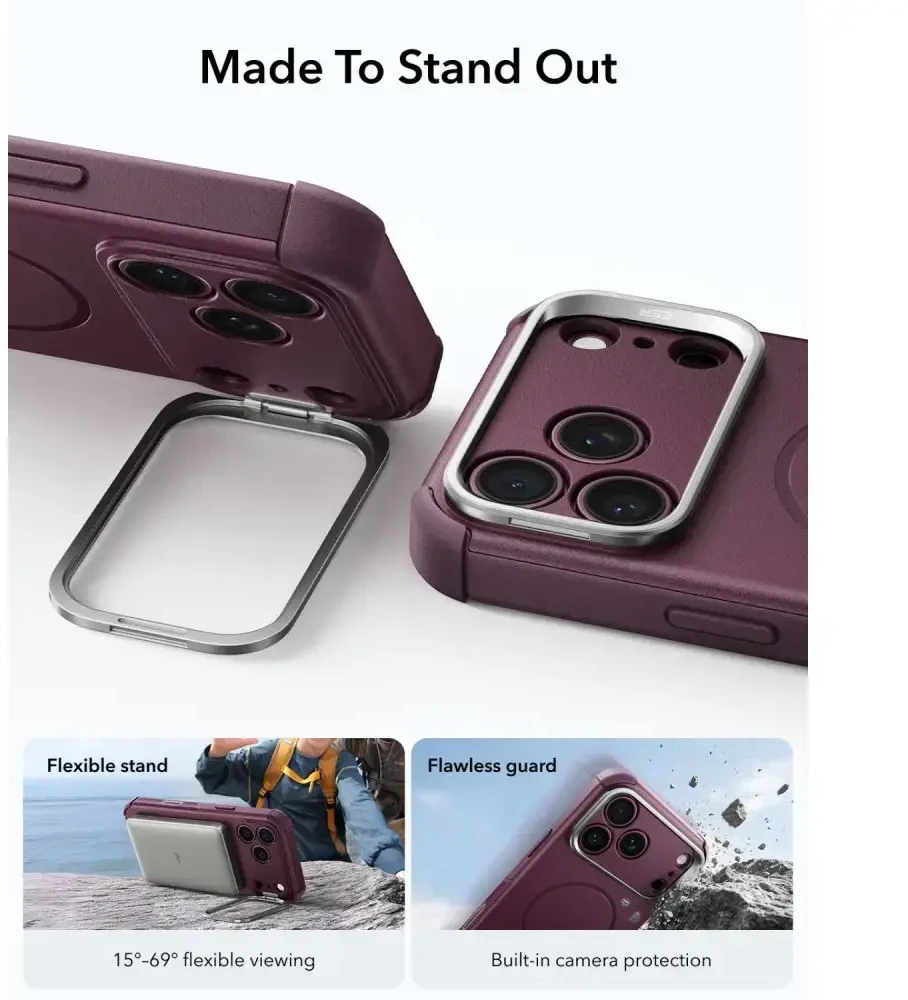 Dėklas Esr Cyber Tough Kickstand Magsafe iPhone 17 Pro Max / 18 Pro Max Deep burgundy