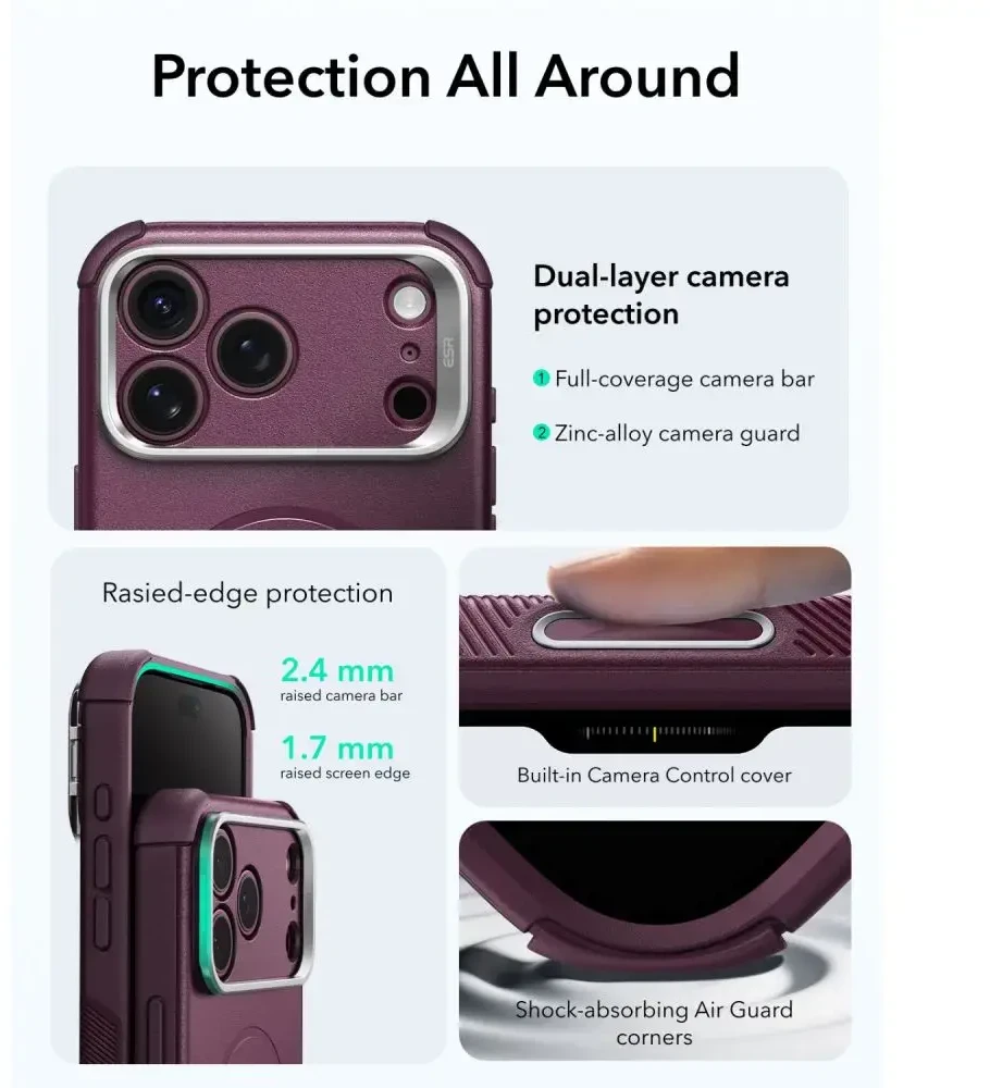 Dėklas Esr Cyber Tough Kickstand Magsafe iPhone 17 Pro Max / 18 Pro Max Deep burgundy