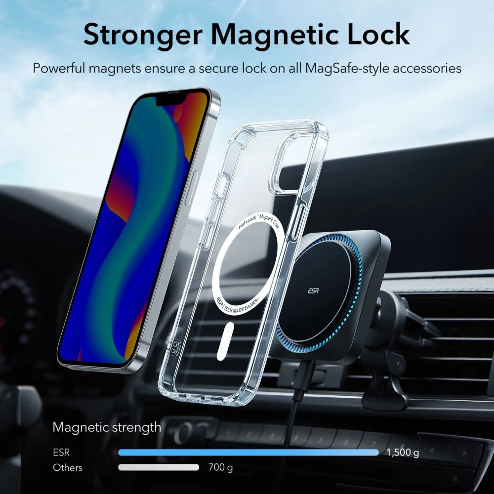 Amio Dėklas ESR Krystec Clear, skirtas iPhone 14 Plus, Magsafe (skaidrus)