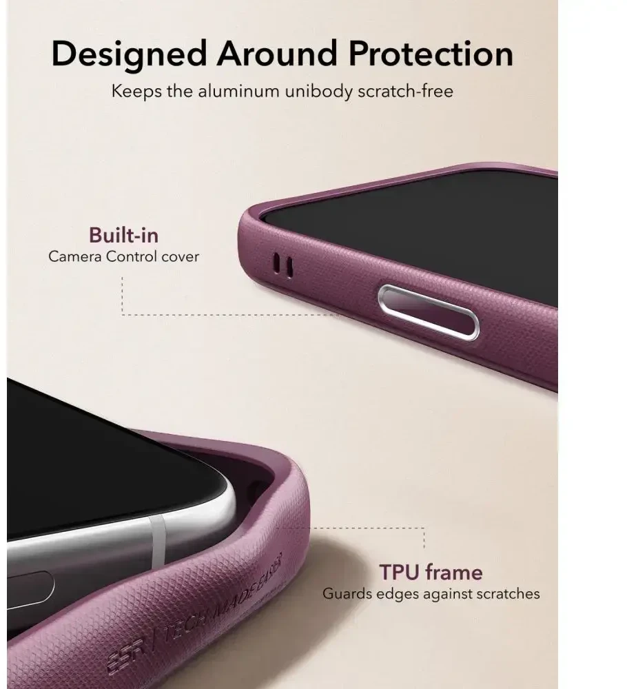 Dėklas ESR LEATHER KICKSTAND MAGSAFE IPHONE 17 PRO MAX / 18 PRO MAX DEEP BURGUNDY