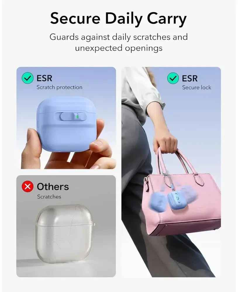 Dėklas ESR Pulse HaloLock MagSafe Case for Apple AirPods 4 / 5 - light mėlynas