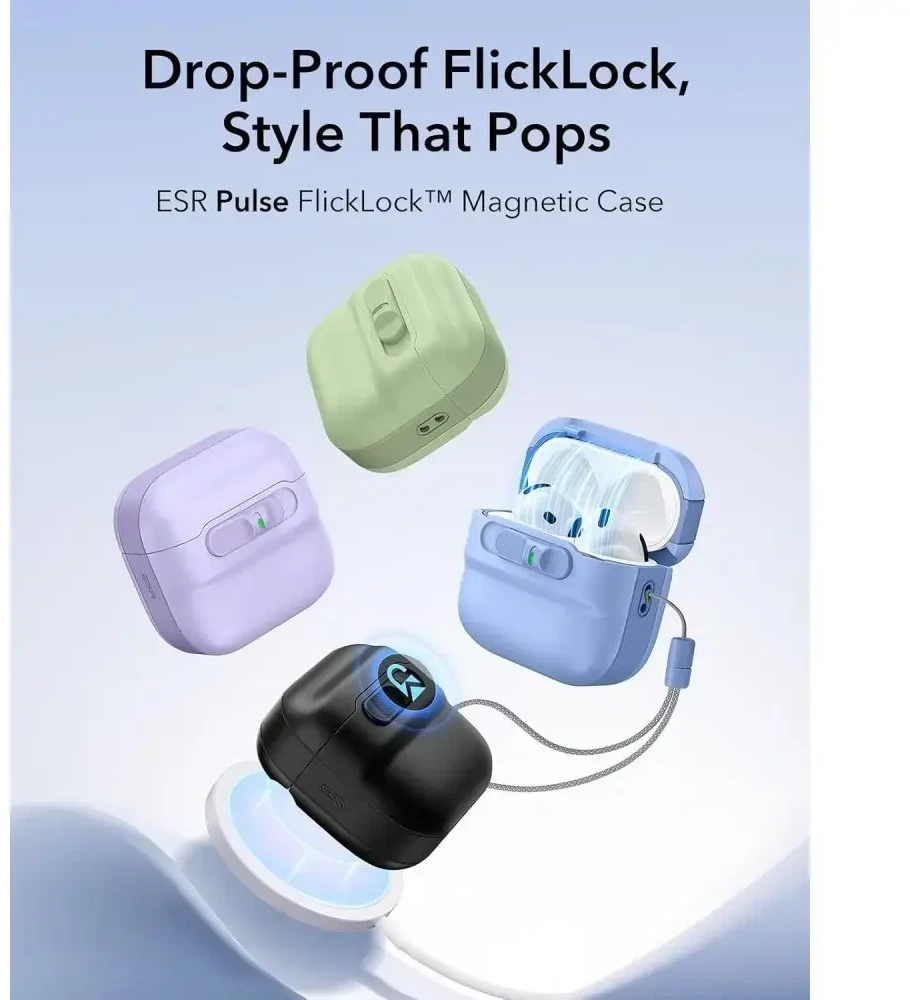 Dėklas ESR Pulse HaloLock MagSafe Case for Apple AirPods 4 / 5 - light mėlynas
