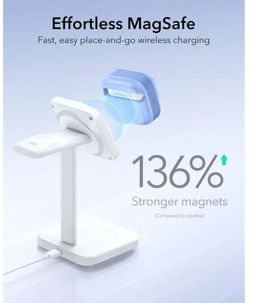 Dėklas ESR Pulse HaloLock MagSafe Case for Apple AirPods 4 / 5 - light mėlynas