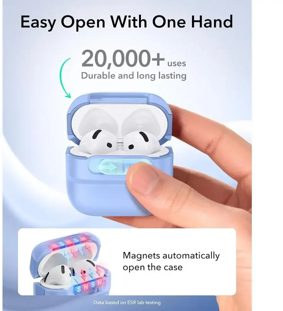 Dėklas ESR Pulse HaloLock MagSafe Case for Apple AirPods 4 / 5 - light mėlynas
