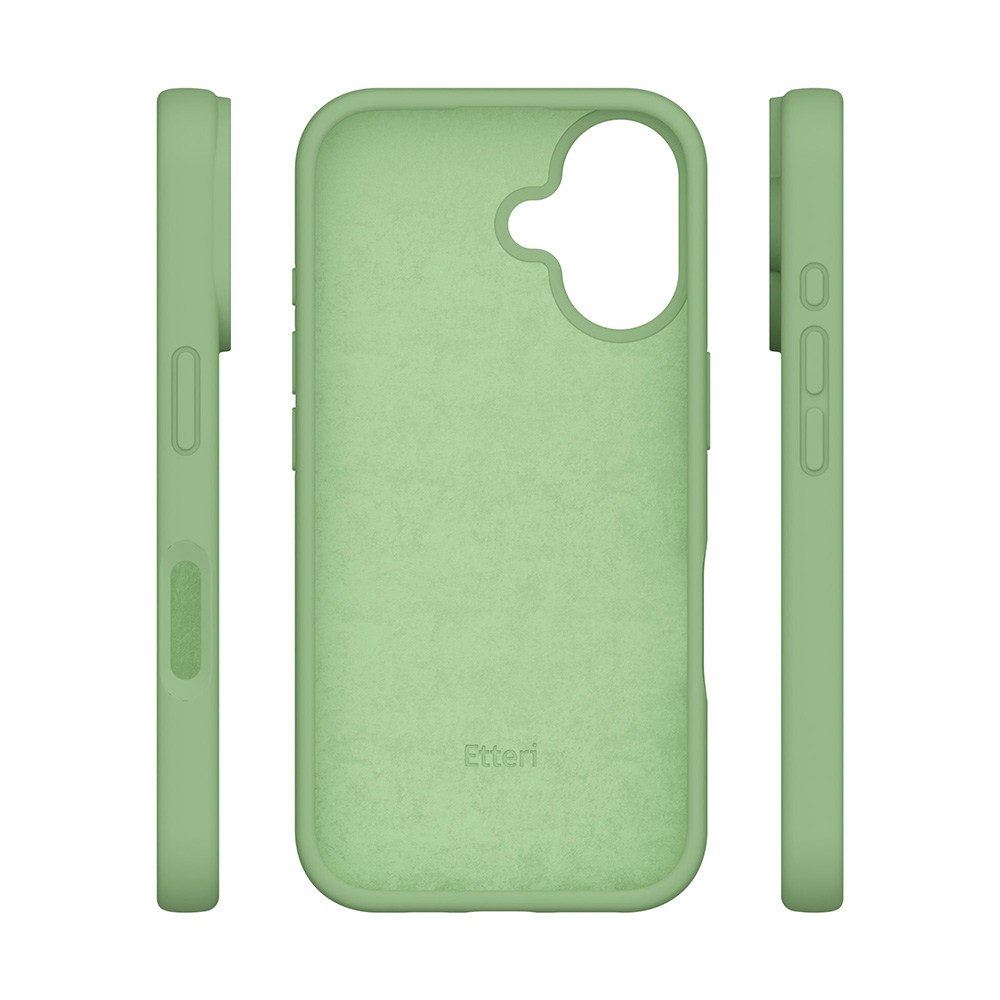 Dėklas Telforceone Etteri Silicone Apple iPhone 16 Plus 6,7" šviesiai žalios spalvos