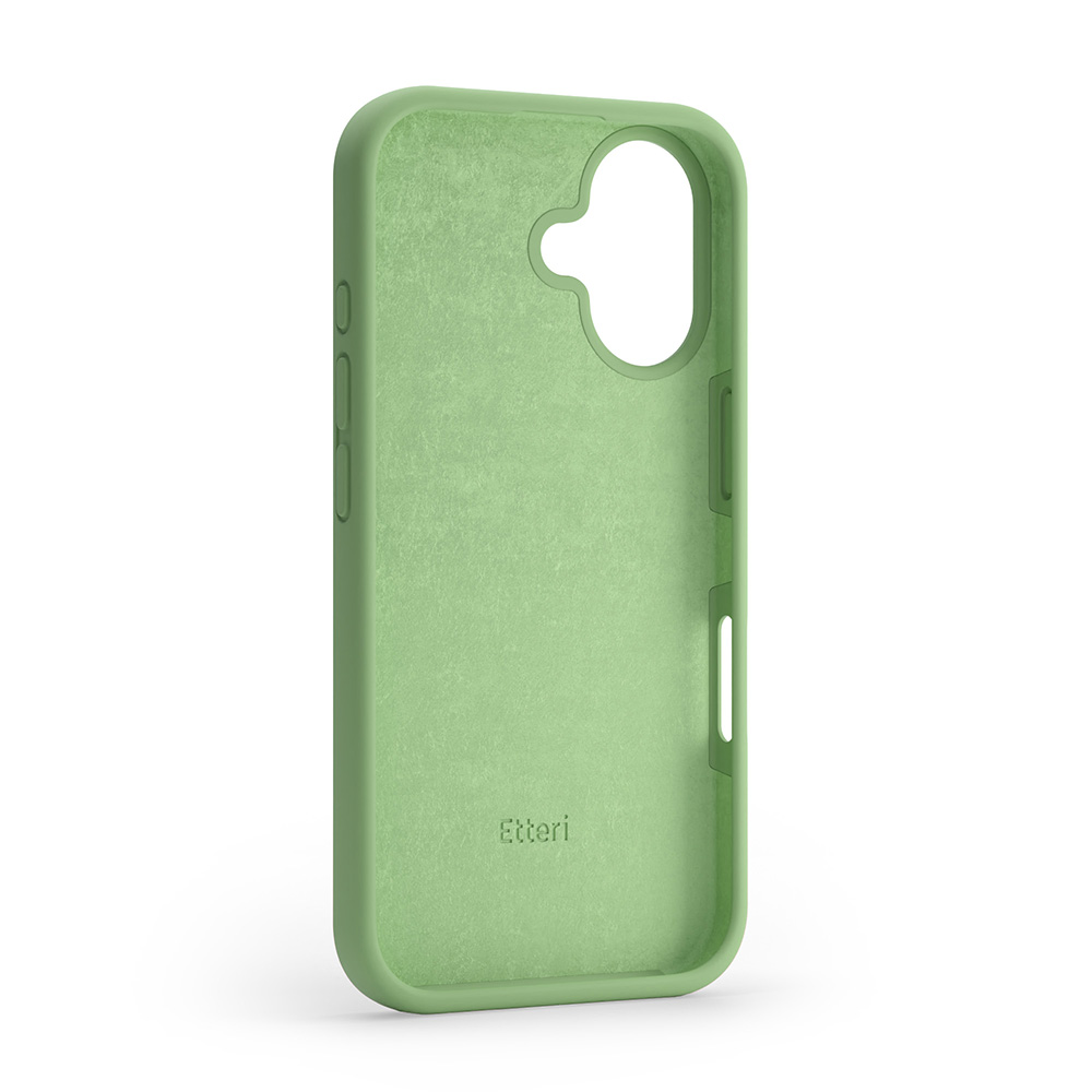 Dėklas Telforceone Etteri Silicone Apple iPhone 16 Plus 6,7" šviesiai žalios spalvos