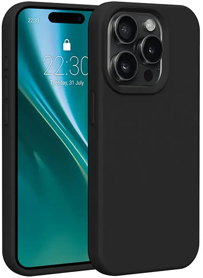 Dėklas Telforceone Etteri Silicone Apple iPhone 15 Pro 6,1" juodos spalvos