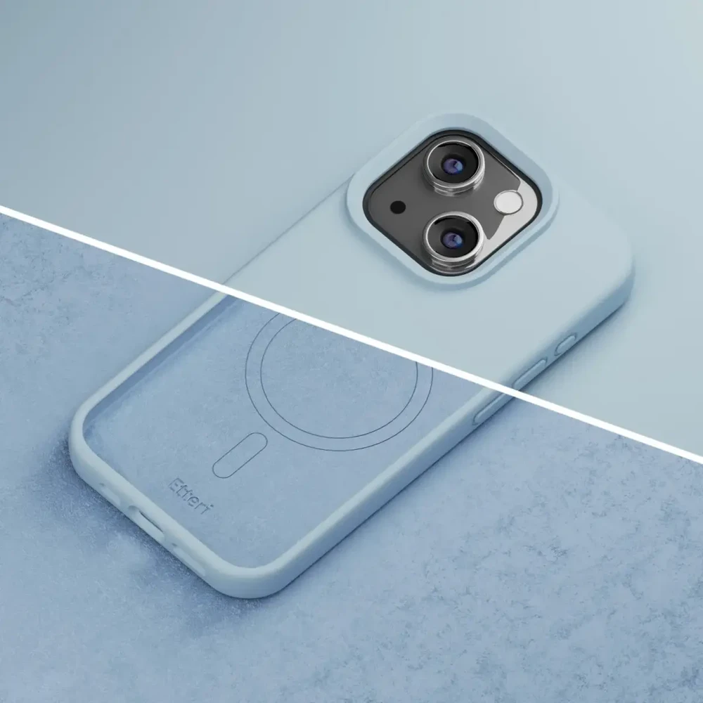 Dėklas Telforceone Etteri Silicone Mag Apple iPhone 15 6,1" žydros spalvos