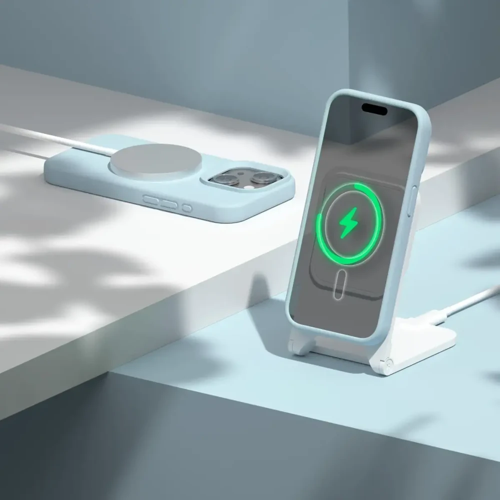 Dėklas Telforceone Etteri Silicone Mag Apple iPhone 14 6,1" žydros spalvos