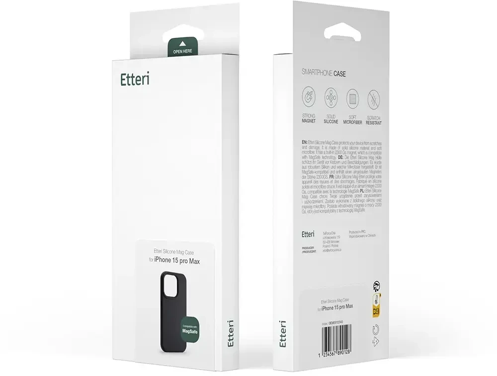 Dėklas Telforceone Etteri Silicone Mag Apple iPhone 16 6,1" juodos spalvos