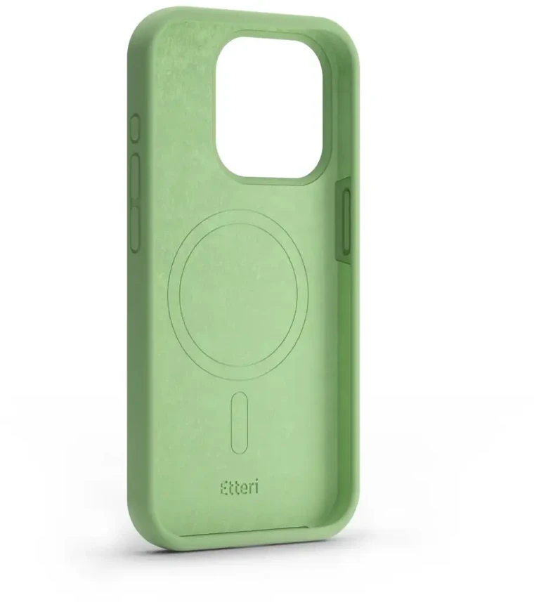 Dėklas Telforceone Etteri Silicone Mag Apple iPhone 13 6,1" šviesiai žalios spalvos