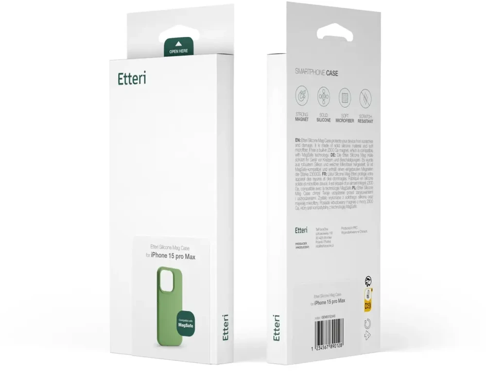 Dėklas Telforceone Etteri Silicone Mag Apple iPhone 13 6,1" šviesiai žalios spalvos