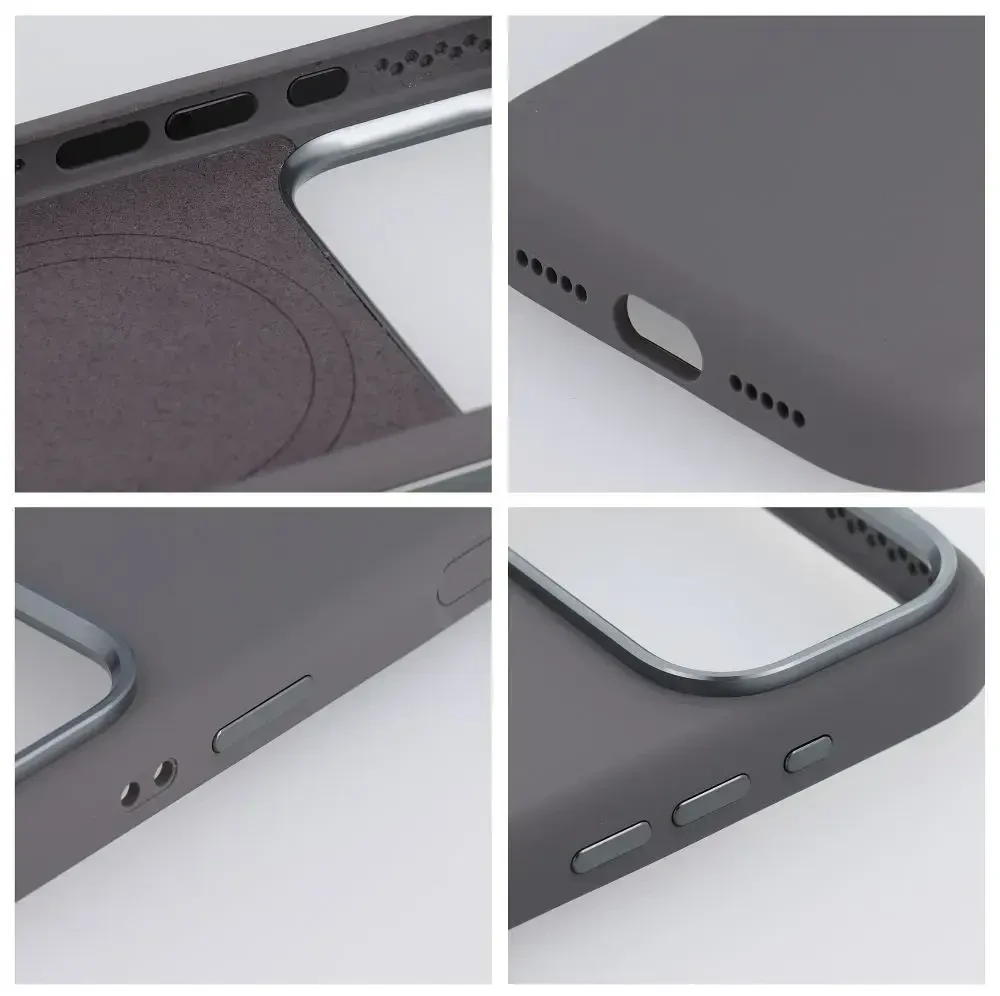 Dėklas Case for iPhone 18 Pro / 17 Pro Forcell F-Protect Frame Premium compatible with Magsafe pilka