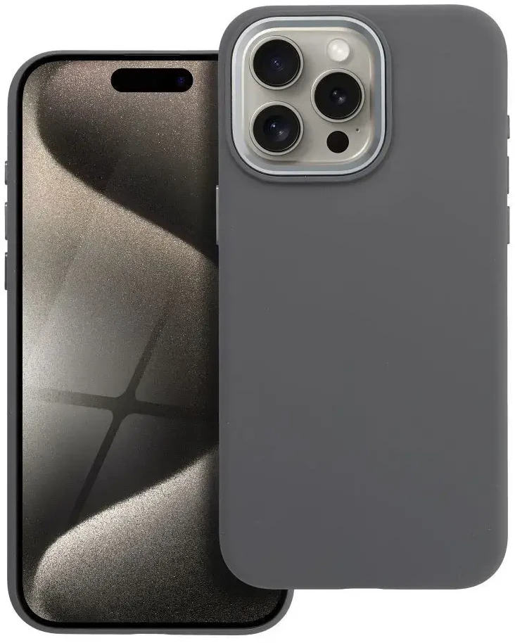 „iPhone 15 PRO MAX“ dėklas „Forcell F-Protect Frame Premium“, suderinamas su „Magsafe“ pilka spalva