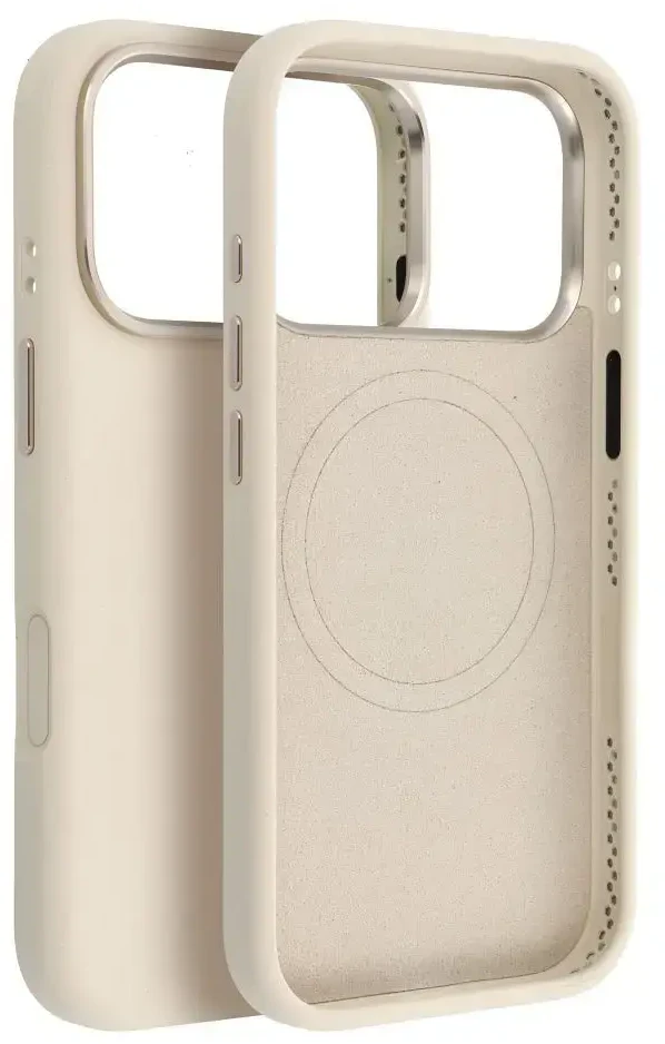 „iPhone 15“ dėklas „Forcell F-Protect Frame Premium“, suderinamas su „Magsafe“ antikvarinėmis baltomis
