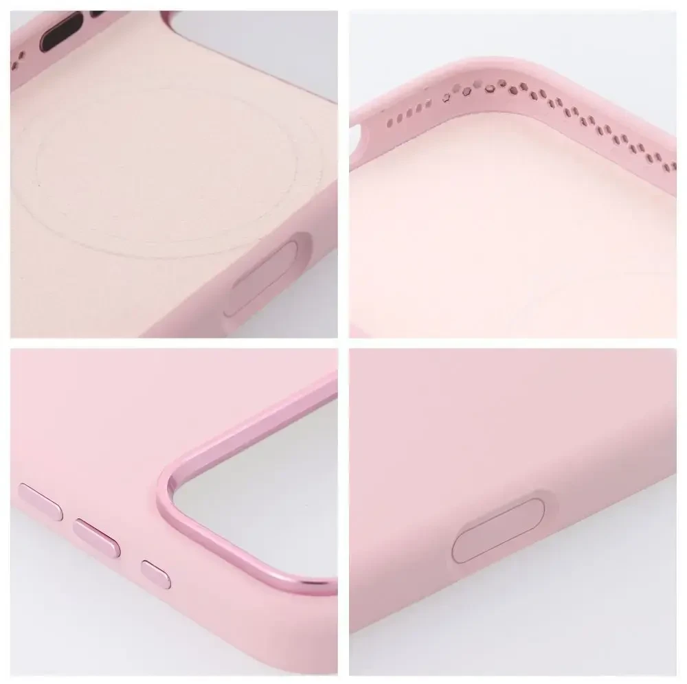 „iPhone 15 Forcell F-Protect Frame Premium“ dėklas, suderinamas su „Magsafe“, rožinis
