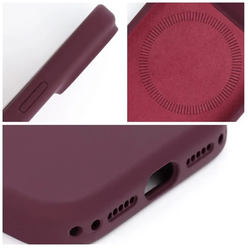 Dėklas Case for iPhone 18 Pro / 17 Pro Forcell F-Protect Rubber Premium compatible with MagSafe dark cherry