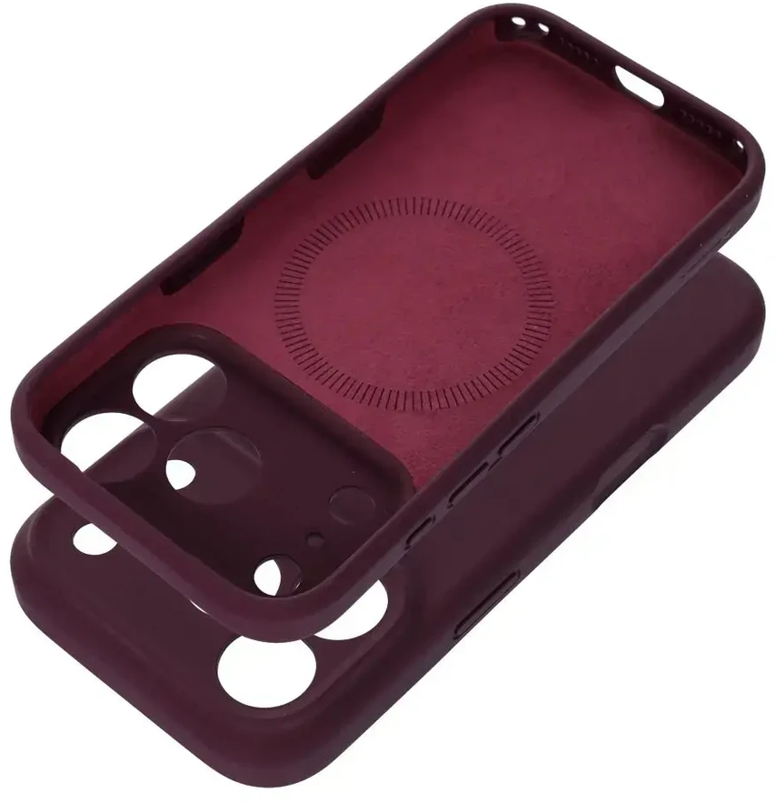 Dėklas Case for iPhone 18 Pro / 17 Pro Forcell F-Protect Rubber Premium compatible with MagSafe dark cherry