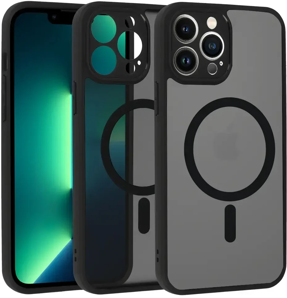 Topt Full Matte Mag dėklas, skirtas iPhone 13 Pro Max, juodos spalvos