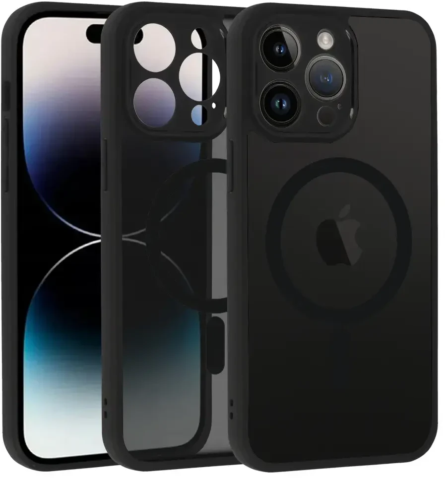 Topt Full Matte Mag Dėklas skirtas Apple iPhone 14 Pro Max juodos spalvos