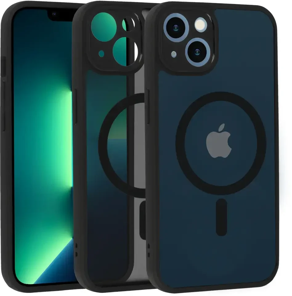 Topt Full Matte Mag Dėklas skirtas iPhone 13 juodos spalvos