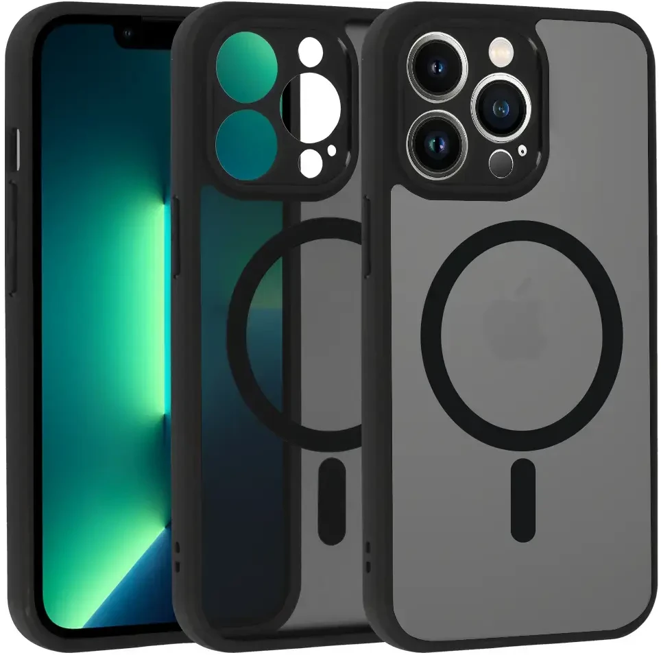 Topt Full Matte Mag Dėklas skirtas iPhone 13 Pro juodos spalvos