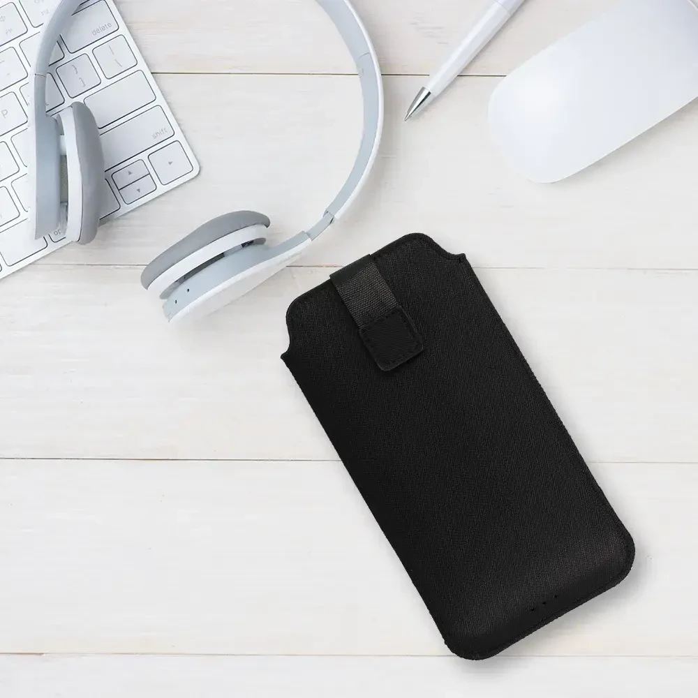 Fusion Accessories HIT Pouch Dėklas (Dydis XXL), skirtas Samsung S25 Ultra/S24 Ultra/M35/M23/A16 5G/Xiaomi Redmi 14C dizainas 1 juodas