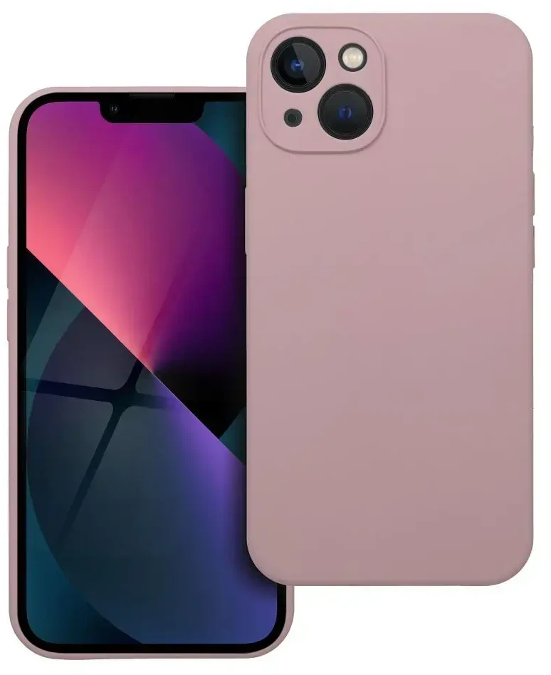 OEM dėklas, skirtas iPhone 13 silikoniniam 2 mm dėklui (apsaugai nuo kameros), rausvos spalvos