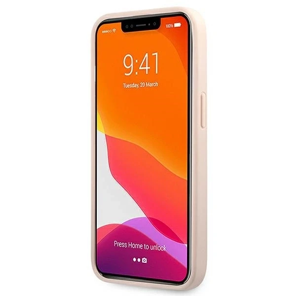 Apple iPhone 13 6,1″ Guess dėklas 4G Big Metal Logo GUHCP13M4GMGPI rožinės spalvos