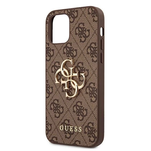 Dėklas Guess GUHCP12M4GMGBR skirtas Apple iPhone 12/12 Pro 6.1", rudas
