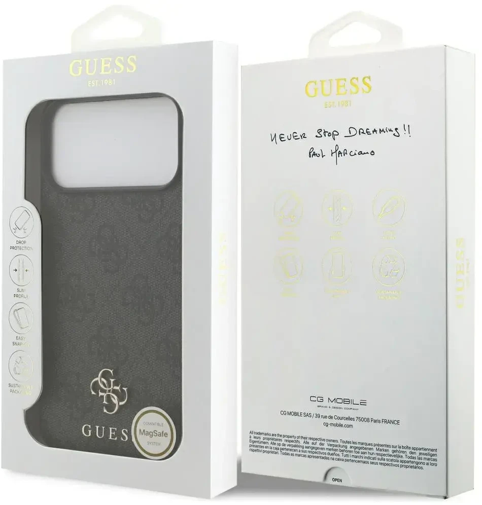 Dėklas Guess 4G Small Classic Logo MagSafe Case for iPhone 17 Pro Max / 18 Pro Max - Juodas