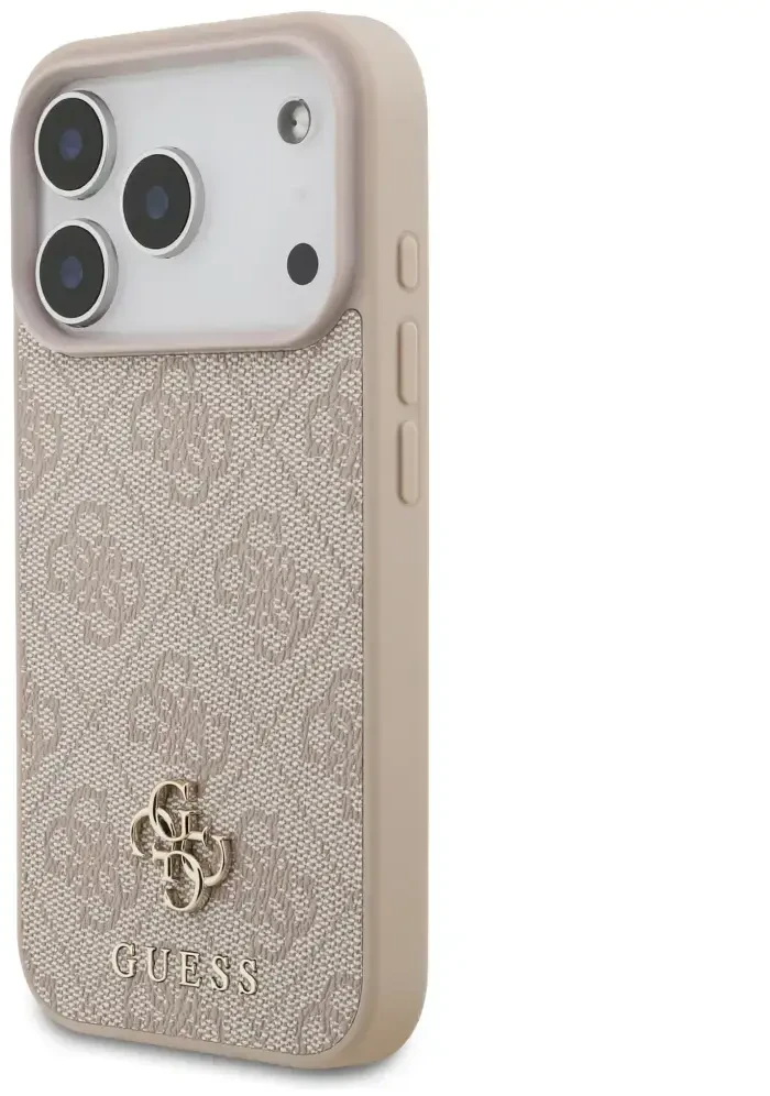 Guess 4G Small Classic Logo MagSafe dėklas, skirtas iPhone 18 Pro / 17 Pro, rožinis