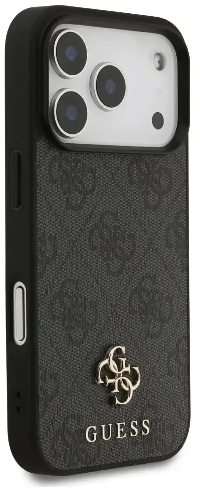 Guess 4G Small Classic Logo MagSafe dėklas, skirtas iPhone 18 Pro / 17 Pro, juodas