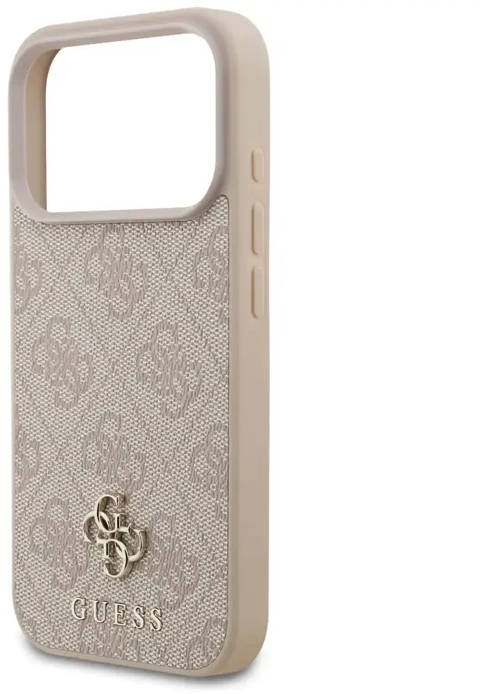Guess 4G Small Classic Logo MagSafe dėklas, skirtas iPhone 18 Pro / 17 Pro, rožinis