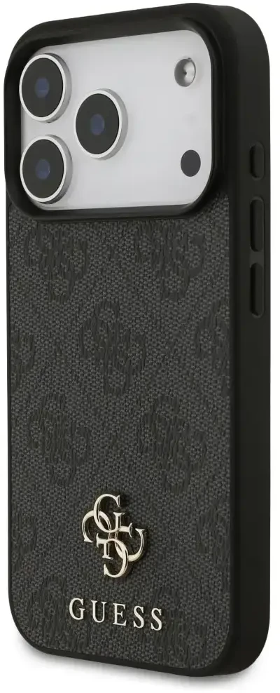 Guess 4G Small Classic Logo MagSafe dėklas, skirtas iPhone 18 Pro / 17 Pro, juodas