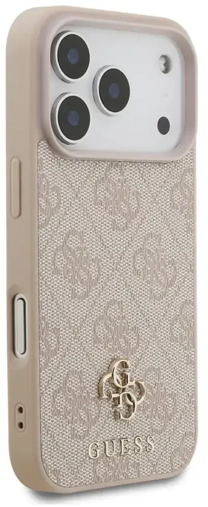Guess 4G Small Classic Logo MagSafe dėklas, skirtas iPhone 18 Pro / 17 Pro, rožinis