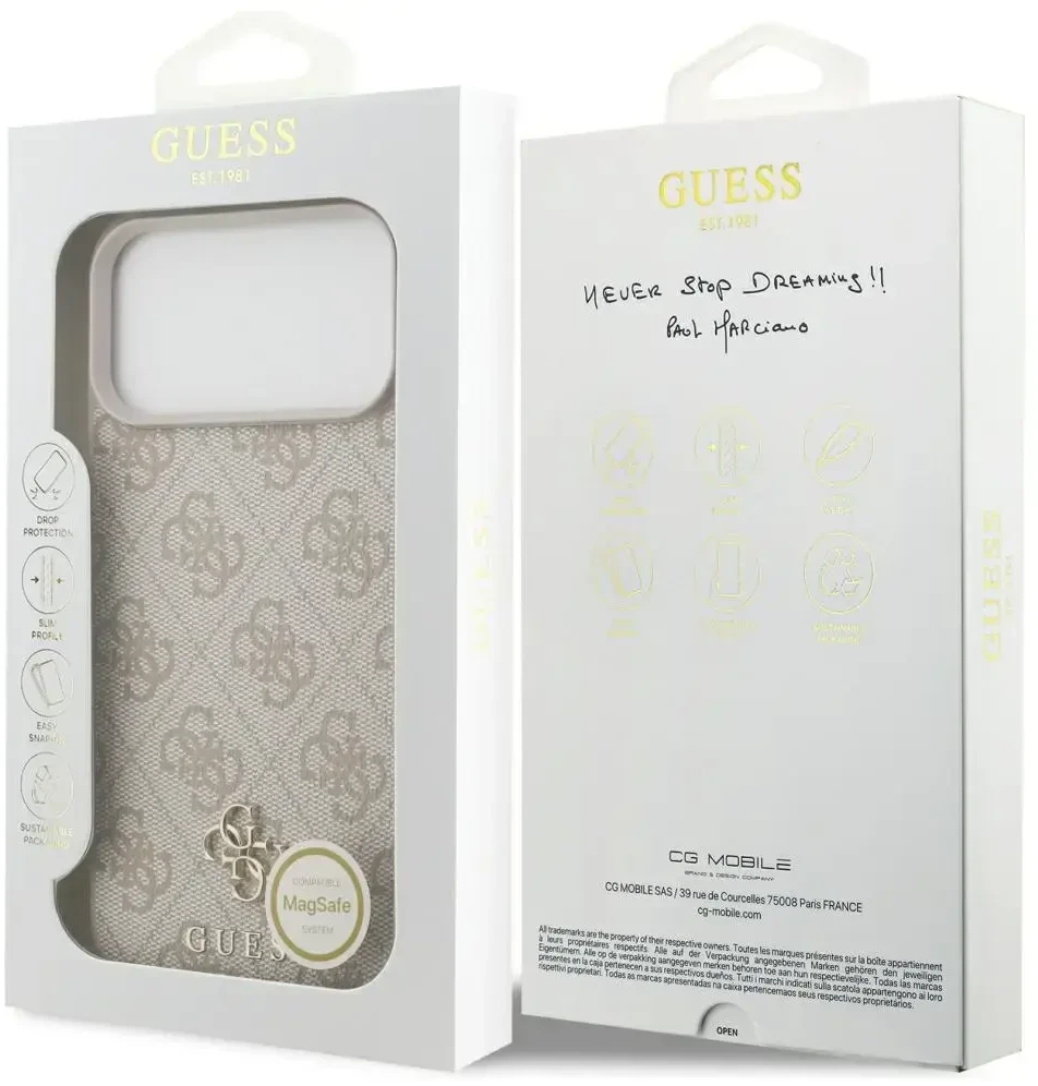 Dėklas Guess 4G Small Classic Logo MagSafe Case for iPhone 17 Pro Max / 18 Pro Max - Rožinė
