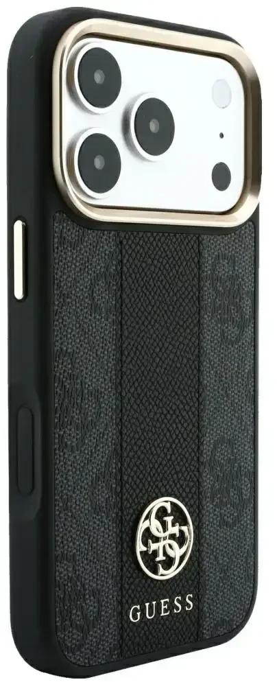 Dėklas Guess 4G with Stripe Round and Classic Logos MagSafe do iPhone 18 Pro Max / 17 Pro Max juoda