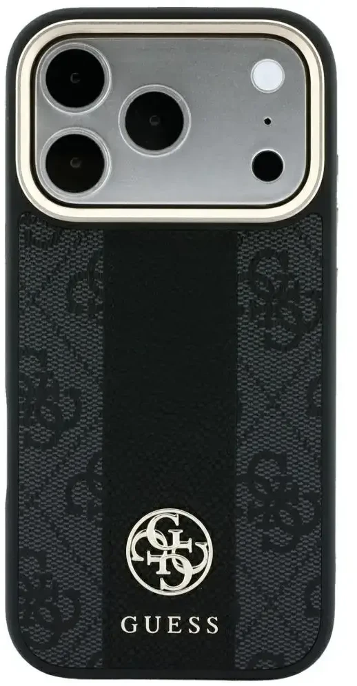 Dėklas Guess 4G with Stripe Round and Classic Logos MagSafe do iPhone 18 Pro Max / 17 Pro Max juoda