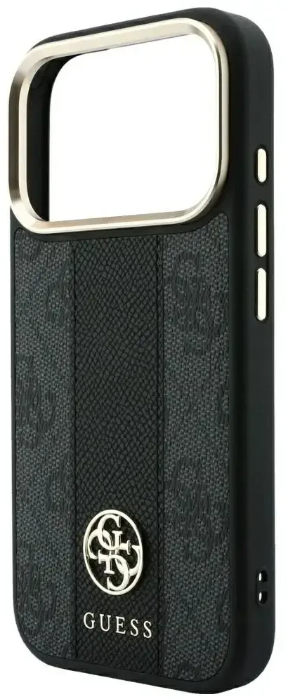 Dėklas Guess 4G with Stripe Round and Classic Logos MagSafe do iPhone 18 Pro Max / 17 Pro Max juoda