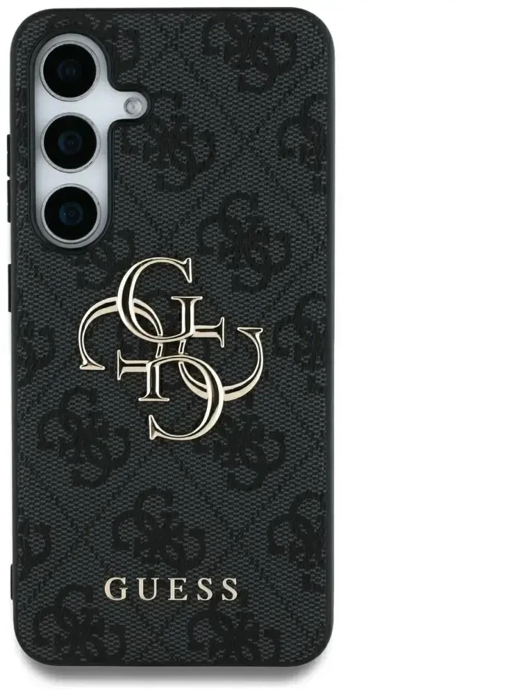 Guess PU 4G Metal Logo dėklas skirtas Samsung Galaxy S25 Ultra pilkos spalvos