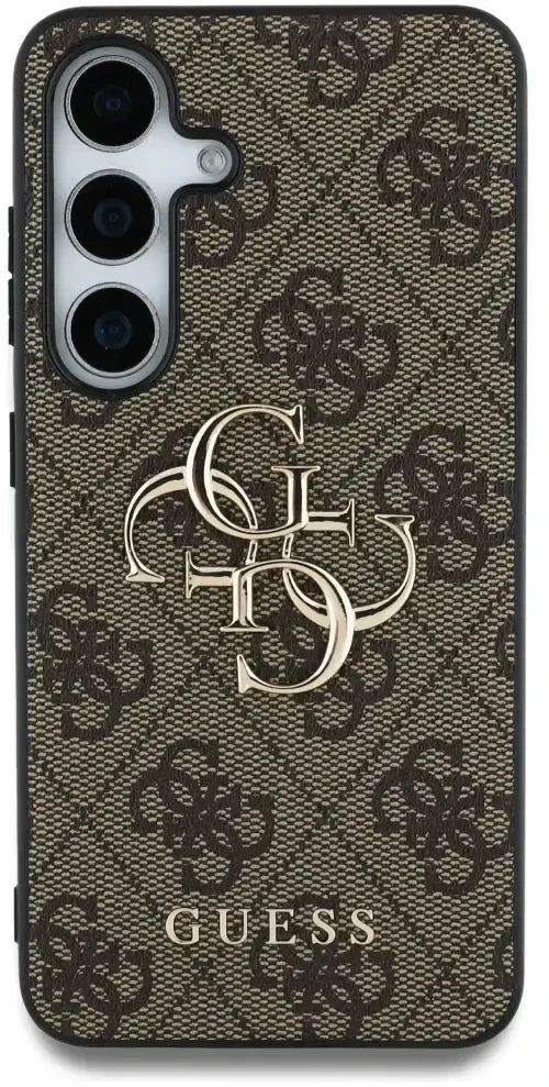 Guess Big 4G Logo Classic Logo Samsung Galaxy S25 dėklas telefonui rudos spalvos