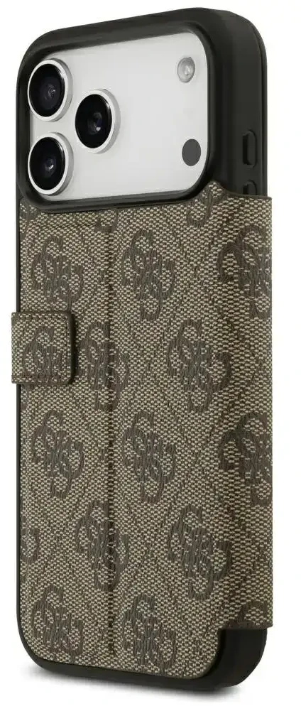 Dėklas Guess Book 4G Metal Logo do iPhone 18 Pro Max / 17 Pro Max ruda